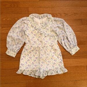 Janie and Jack Easter Spring Floral Chiffon Ruffle Romper